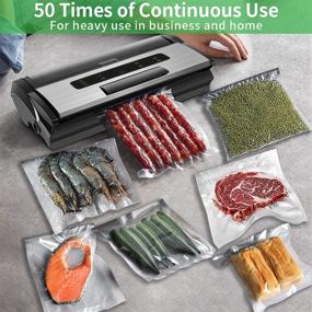 img 2 attached to 🔒 85Kpa Commercial Vacuum Sealer Machine for Liquid-Rich Food | Stainless Steel Sealer with Inflation Function, Bag Roll Storage & Cutter | Ideal for Home and Shop