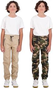 img 1 attached to 👖 TONY HAWK Boys 2-Pack Twill Jogger Pants with Zipper Pockets, Easy Pull-On Pants for Kids