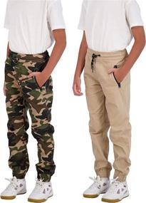 img 3 attached to 👖 TONY HAWK Boys 2-Pack Twill Jogger Pants with Zipper Pockets, Easy Pull-On Pants for Kids