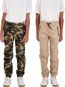 img 4 attached to 👖 TONY HAWK Boys 2-Pack Twill Jogger Pants with Zipper Pockets, Easy Pull-On Pants for Kids