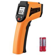 🌡️ laser infrared thermometer: non-contact digital temperature gun for industrial, kitchen cooking, and ovens, -50°c to 400°c (-58°f to 752°f) - orange logo