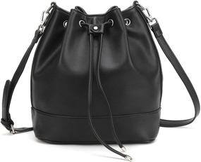 img 4 attached to Stylish Drawstring Bucket Crossbody Shoulder Handbags 👜 and Wallets for Women - Ideal Hobo Bags