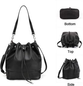 img 2 attached to Stylish Drawstring Bucket Crossbody Shoulder Handbags 👜 and Wallets for Women - Ideal Hobo Bags