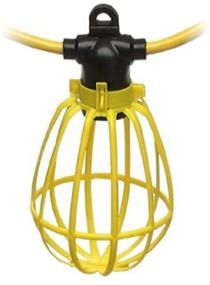 img 1 attached to 🌟 Illuminate Your Outdoor Space with 100FT Commercial Contractor-Grade Plastic Cage String Lights: Yellow Color, 10 Sockets