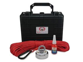 img 4 attached to 🧲 Jr. Magnet Fishing Kit by Brute Magnetics - Brute Box Carry Case, 300lb Pull Force Neodymium Magnet Set with Rope, Carabiner, and Threadlocker