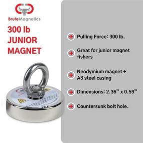 img 3 attached to 🧲 Jr. Magnet Fishing Kit by Brute Magnetics - Brute Box Carry Case, 300lb Pull Force Neodymium Magnet Set with Rope, Carabiner, and Threadlocker
