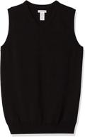 amazon essentials boys' uniform cotton v-neck sweater vest: top-quality comfort for school attire logo