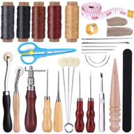 🧵 complete leather sewing repair upholstery kit with thread, needles, and tools - ideal for beginner leather diy projects logo