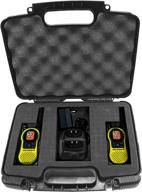 📻 casematix handheld radio case for 2 motorola talkabout mh230r, midland lxt500vp3, baofeng bff8hp walkie talkies & accessories - case only logo