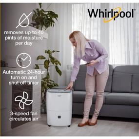 img 3 attached to 🌀 Whirlpool WHAD40PCW: Powerful 40 Pint Portable Dehumidifier with Pump, Timer, Auto Shut-Off - Perfect for Bathrooms, Basements, and Bedrooms!
