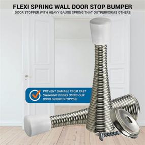 img 2 attached to 🚪 25 Pack Rok Hardware 3" (76mm) Flexi Spring Heavy Duty Wall Door Stop Bumper - Brushed Nickel: Ultimate Protection for Your Walls and Doors