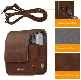 img 2 attached to Fintie Premium Vegan Leather Case for Fujifilm Instax 📷 Mini 90 Neo Classic Camera - Vintage Brown with Removable Strap