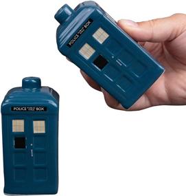 img 2 attached to 🚀 TARDIS Salt and Pepper Shaker Set - Ceramic Doctor Who Design