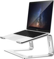 🔥 svarog laptop stand - detachable ergonomic aluminum computer stand for desk - laptop riser notebook holder compatible with macbook pro air, lenovo, hp, dell, and more 10-17" laptops (silver) logo