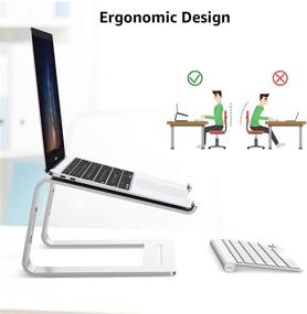 img 2 attached to 🔥 Svarog Laptop Stand - Detachable Ergonomic Aluminum Computer Stand for Desk - Laptop Riser Notebook Holder Compatible with MacBook Pro Air, Lenovo, HP, Dell, and More 10-17" Laptops (Silver)