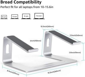 img 1 attached to 🔥 Svarog Laptop Stand - Detachable Ergonomic Aluminum Computer Stand for Desk - Laptop Riser Notebook Holder Compatible with MacBook Pro Air, Lenovo, HP, Dell, and More 10-17" Laptops (Silver)