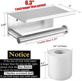 img 1 attached to 🚽 Enhanced Toilet Paper Holder with Anti-Drop Large Phone Shelf - Stylish Stainless Steel Tissue Paper Holder for Bathroom - Wall Mounted with Adhesive Pad or Screws