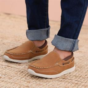 img 2 attached to 👞 Hawkwell Boys Loafers: Stylish and Practical School Casual Boat Shoes for Toddlers and Little Kids