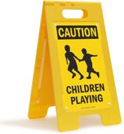 caution children playing folding smartsign logo
