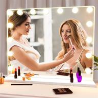 💄 hutelon large hollywood lighted makeup mirror with 15 dimmable led bulbs - vanity mirror with lights, 3 color modes, touch control for dressing room, bedroom, tabletop or wall-mounted - perfect for makeup enthusiasts logo