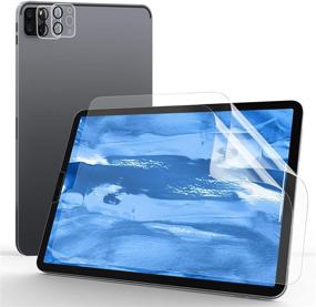 img 4 attached to [2+2 Pack] Paperfeel Screen Protector for iPad Pro 12.9 2020 ＆ 2021 with Camera Lens Protector - High Touch Sensitivity, No Glare, Scratch-Resistant, Matte Finish - Compatible with Face ID ＆ Apple Pencil