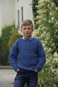 img 3 attached to Cozy and Stylish: Aran Crafts Kid's Irish Cable Knitted Crew Neck Sweater in 100% Merino Wool