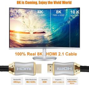 img 3 attached to 💎 Премиум HDMI кабель 10 футов - MyMAX 8K HDMI 2.1 кабель, 48Гбит/с, оплетка из нейлона, золотой коннектор, поддерживает 4К@120Гц 8К@60Гц, eARC, HDR, HDCP 2.2 и 2.3; Совместим с телевизором, монитором, Xbox