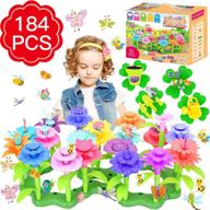 🌸 184 pcs flower garden building toys: perfect christmas birthday gift for girls ages 3-6, stem gardening pretend playset with stacking game, educational activity for toddlers logo