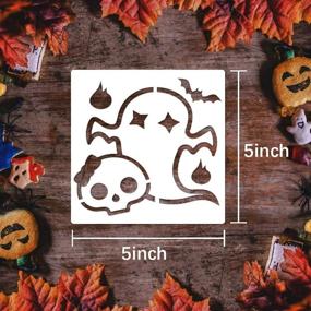 img 3 attached to 🎃 28-Piece Koogel Halloween Stencils Set | 5 Inch Templates for Pumpkins, Cards, Crafts, Art, Drawing, Painting, Spraying | Plastic Stencils for Windows, Glass, Wood, Airbrushing, Walls