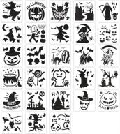 🎃 28-piece koogel halloween stencils set | 5 inch templates for pumpkins, cards, crafts, art, drawing, painting, spraying | plastic stencils for windows, glass, wood, airbrushing, walls logo