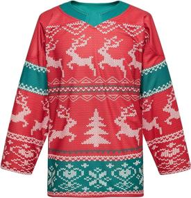 img 4 attached to 🦌 EALER Christmas Sublimated Practice Hockey Jersey Jacket + Socks Leggings Set: Elk & Snow Design for Men & Boys