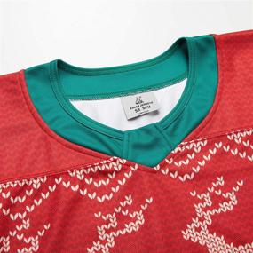 img 1 attached to 🦌 EALER Christmas Sublimated Practice Hockey Jersey Jacket + Socks Leggings Set: Elk & Snow Design for Men & Boys