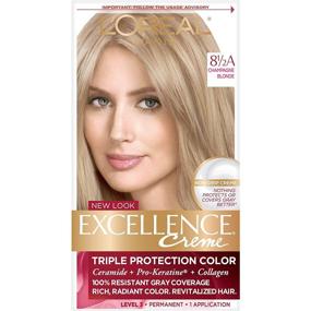 img 4 attached to 💇 L'Oreal Paris Excellence Creme Permanent Hair Color: 8.5A Champagne Blonde, 100% Gray Coverage Hair Dye - Pack of 1