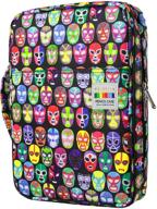 🖍️ youshares colored pencil case 166 slots – organizer with zipper & handy wrap for prismacolor colored pencils & gel pen - mask design логотип