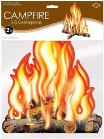 img 1 attached to 🔥 Enhance Your Summer Camping Party with the Beistle 12" Three Dimensional Campfire Centerpiece! Brown/Orange/Yellow Western Theme Decorations
