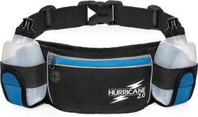 img 4 attached to 🏃 Hurricane Water Bottle Running Belt: High Visibility Reflective Exercise Pack, Lightweight & Water Resistant, Adjustable for Men & Women, Non-Slip Material, iPhone & Samsung Compatible