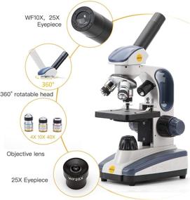img 3 attached to 🔬 Swift SW200DL Monocular Microscope - 40X-1000X Magnification, Dual Light, Precision Fine Focus, Wide-Field 25X Eyepiece, Cordless Capability - Ideal for Student Beginners
