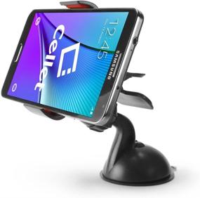 img 1 attached to 📱 Universal Windshield & Dash Board Mount for iPhone Xs Max XR X 8 7 6 Samsung Note 10 9 8 5 Galaxy S10 Plus S10e S9 S8 Google Pixel 3 XL, LG and More - Cellet Smart Phone Holder Cradle