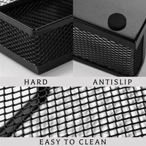 img 1 attached to Ludato 2-Piece Mesh Pen Holder Desk Organizers with 3 Compartments - Black Mesh Pencil Holder for Desk - Ideal Desk Gifts for Husband