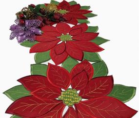 img 2 attached to Embroidered Christmas Applique Poinsettia Decorations