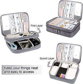 img 3 attached to Cable Travel Organizer Three Layer Accessories
