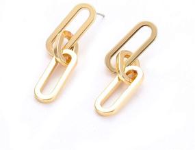 img 2 attached to 🎁 ISALOE Chunky Paperclip Link Chain Drop Earrings: Elegant Statement Jewelry for Women & Girls, Ideal Birthday Party Gifts