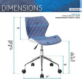 img 1 attached to 💙 Tech-Savvy Style: A Modern Height Adjustable Office Task Chair in Vibrant Blue