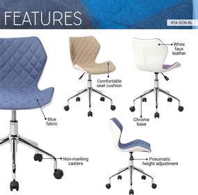 img 2 attached to 💙 Tech-Savvy Style: A Modern Height Adjustable Office Task Chair in Vibrant Blue