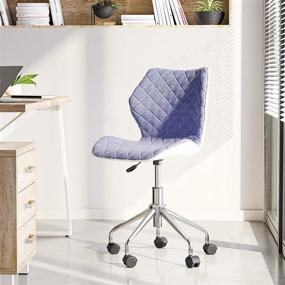 img 4 attached to 💙 Tech-Savvy Style: A Modern Height Adjustable Office Task Chair in Vibrant Blue