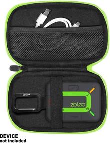 img 1 attached to 📡 ZOLEO Satellite Communicator CaseSack - Black with Green Zip, Including Mesh Accessory Pocket for Enhanced Organization