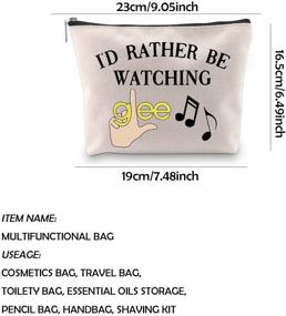 img 3 attached to 🎵 Fun and Vibrant WCGXKO Musical Comedy TV Show Zipper Makeup Bag - Perfect Travel Essential for Mom, Sister, Best Friend, Wife, and Aunt (watching Glee)