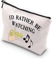 🎵 fun and vibrant wcgxko musical comedy tv show zipper makeup bag - perfect travel essential for mom, sister, best friend, wife, and aunt (watching glee) logo