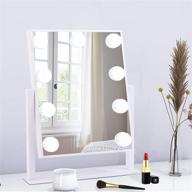 💡 bwllni lighted makeup mirror - hollywood vanity mirror with touch control design, dimmable led bulbs, 3 colors, 10x magnification, 360° rotation - white logo