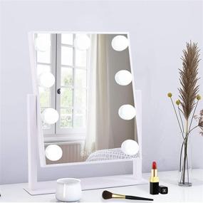 img 4 attached to 💡 BWLLNI Lighted Makeup Mirror - Hollywood Vanity Mirror with Touch Control Design, Dimmable LED Bulbs, 3 Colors, 10X Magnification, 360° Rotation - White